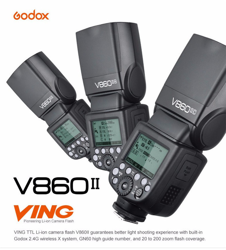 Godox Ving V860 II N Master Slave Speedlite I-TTL Flash light for camera