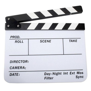 New Hot Acrylic Clapboard Dry Erase Movie Clapper Board Slate 32 x 27cm