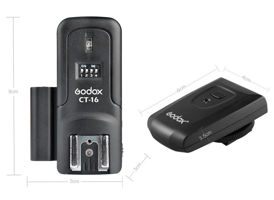 Godox CT-16 CT16 16 Channels Wireless Radio Flash Trigger Transmitter + Receiver CTR-16 Set for Pentax Studio Flash