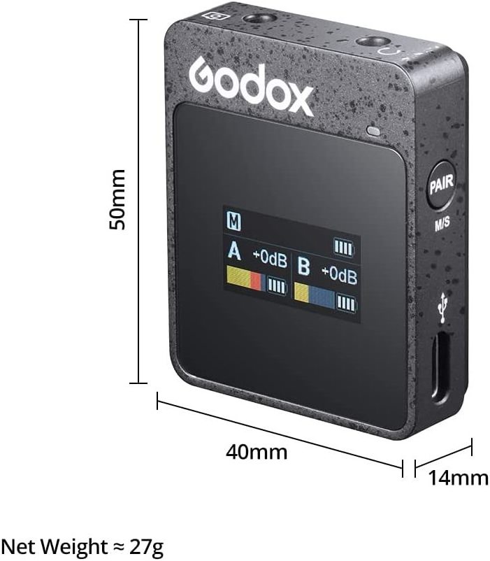 Microphone Godox M2 II Movilink Wireless 1+1 1+2 2.4G Wireless Noise Cancelling Lavalier Mic for Cameras PC TikTok