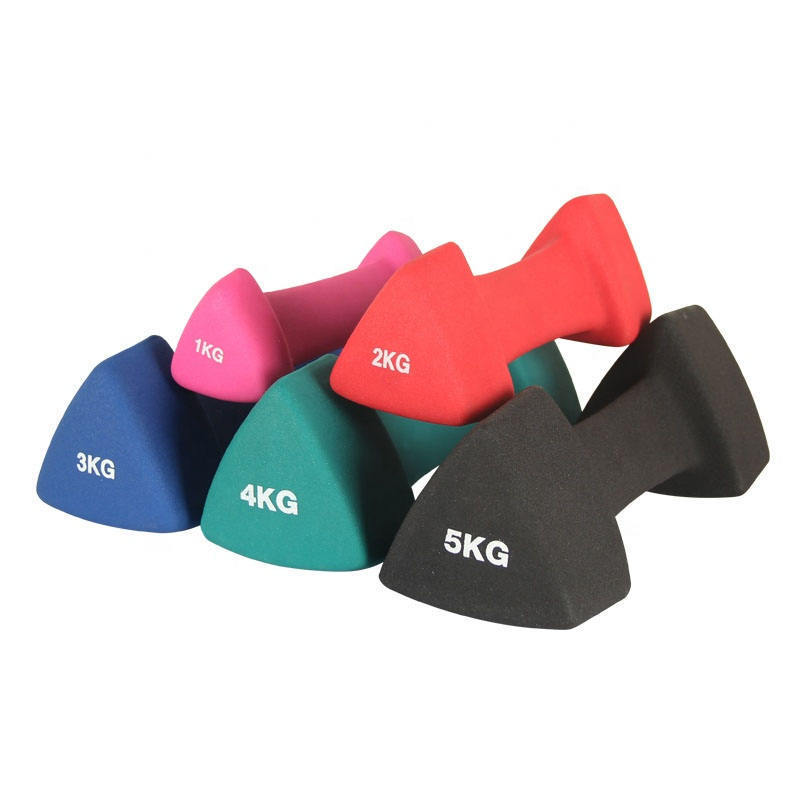 Triangle Dumbbells Hand Weights Neoprene Coated Exercise Fitness Dumbbell for Home Gym Equipment Workouts Strength Training