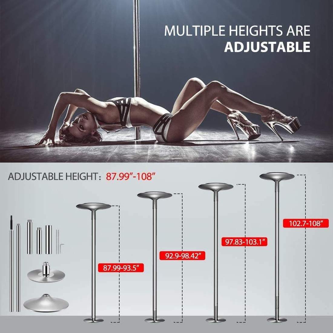 Outdoor Portable Poledance Barra Tubos De Stripper Strip Stickers Spinning Static Dance Pole Tube Set For Home Sale Club Party