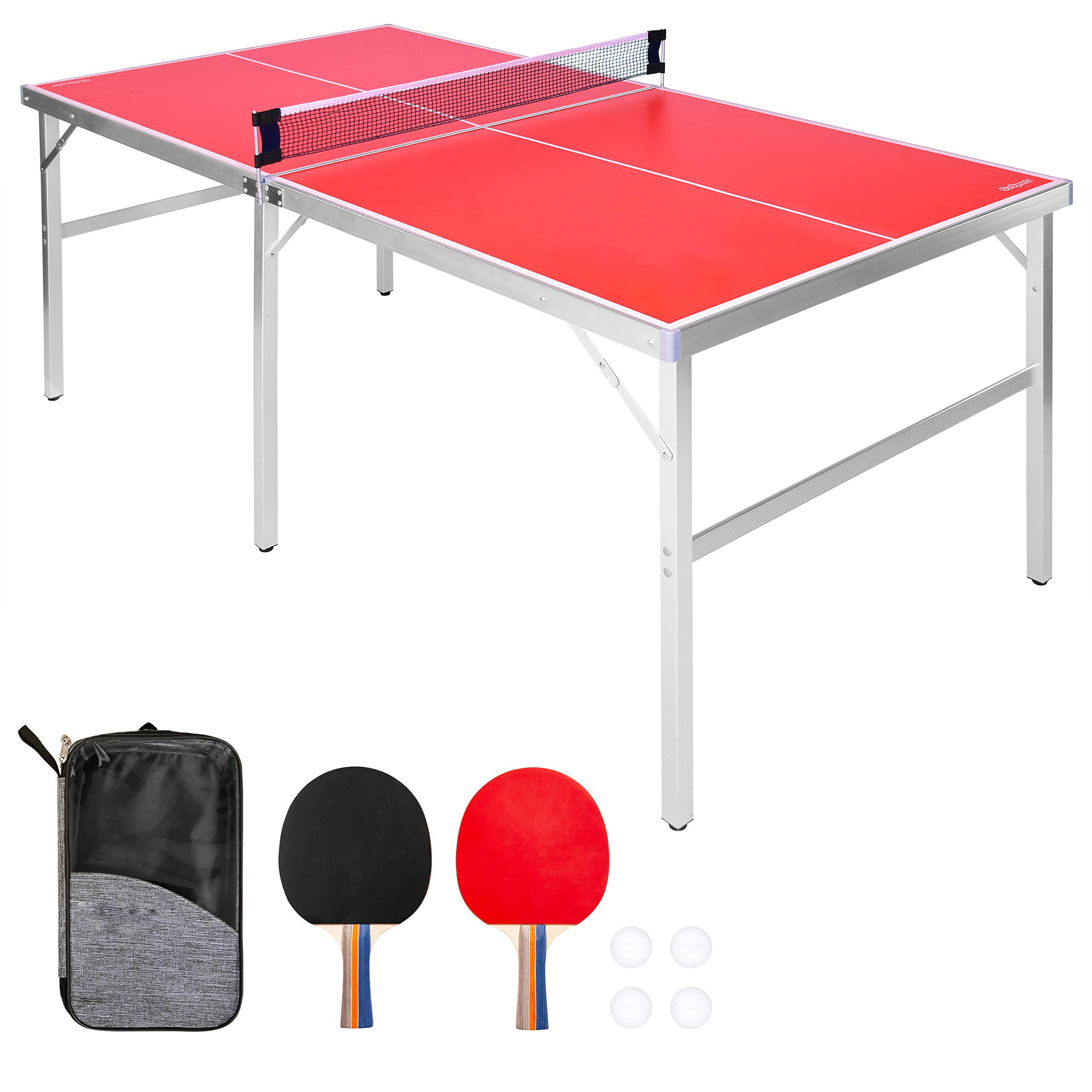 Portable Tennis Table Folding pingpong Table Game Set with Net Table Tennis Paddles and Ping Pong Balls