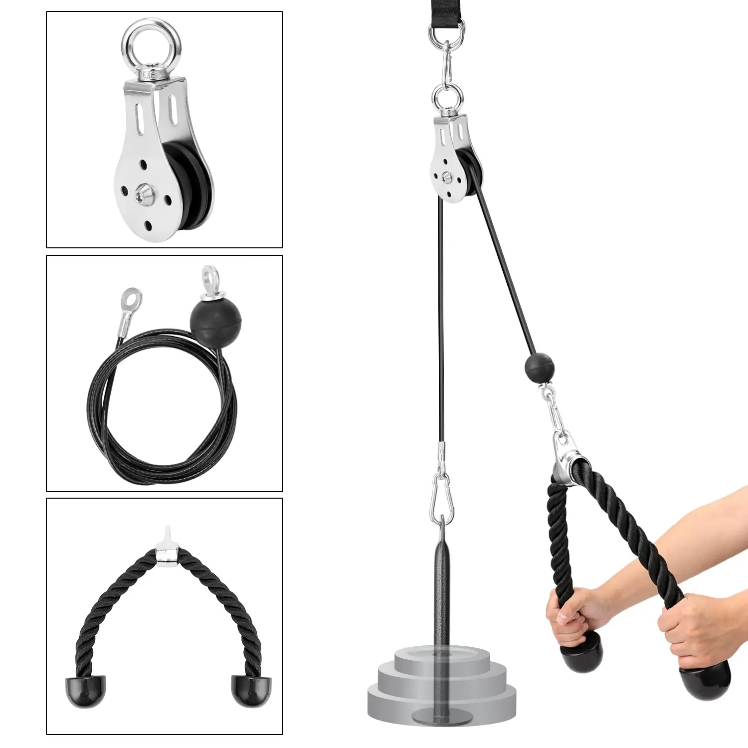 Gym Pulley Cable Machine System Pull Down Loading Pin Lifting Workout Arm Biceps Triceps Hand Training Equipment