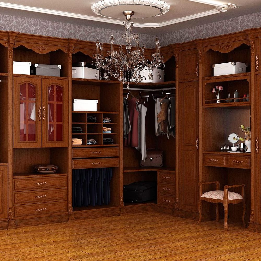 Solid Wood Large Armoire Closet With Drawer