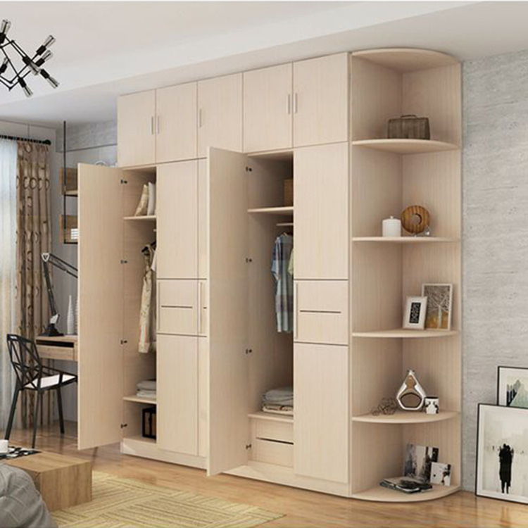 Master Bedroom Wooden Modular Wardrobe Combination