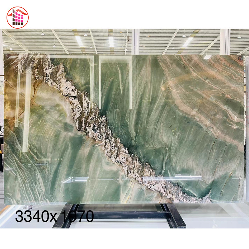 China factory price high quality luxury stone green onyx marble  wall panel and floor