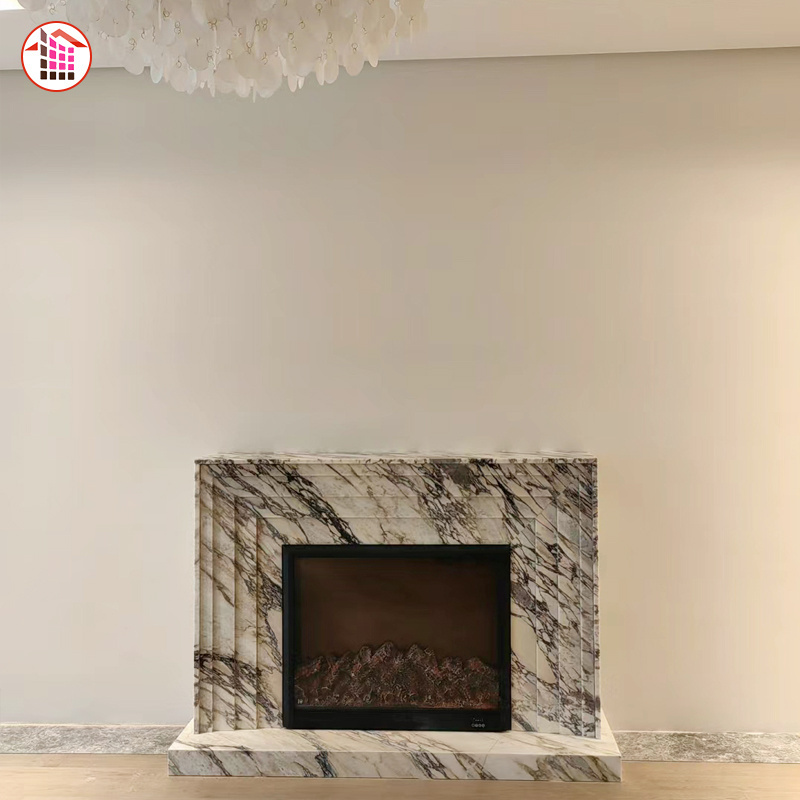 Indoor Hand Carved White Natural Marble Stone French Style Fireplace Mantle Surround For Fireplace Carrara Marble Fireplace