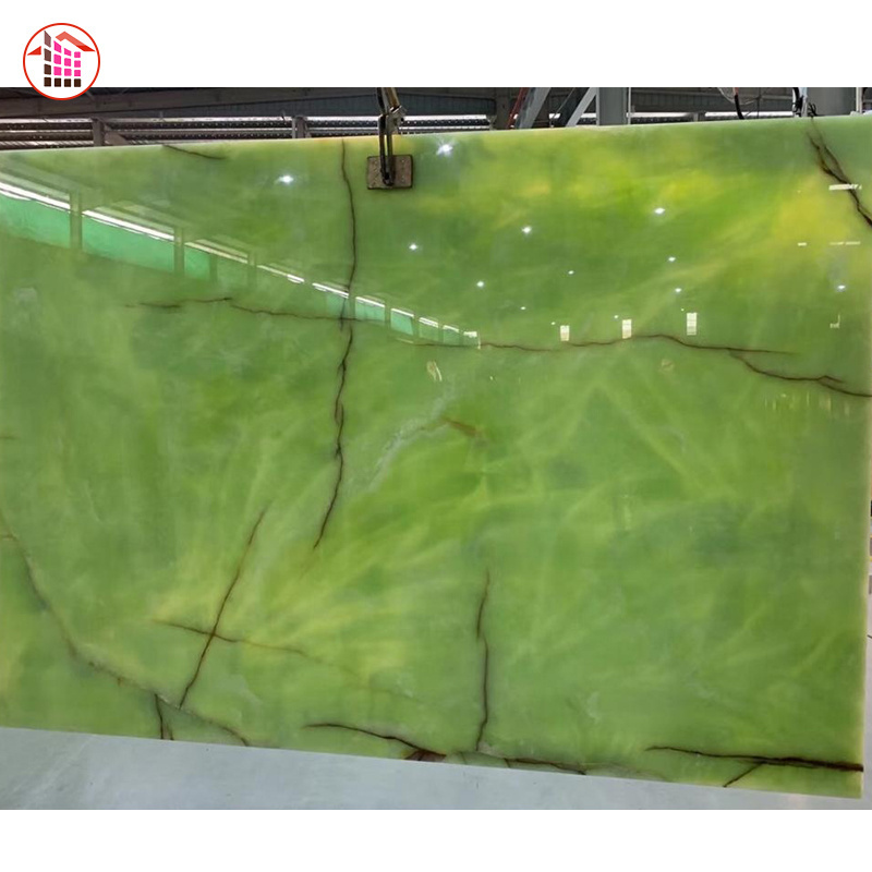 Green-Onyx withe gold veins Onyx Marble Jade Stone Slate Slab translucent marble onyx backlight Wall Panel Price Slab