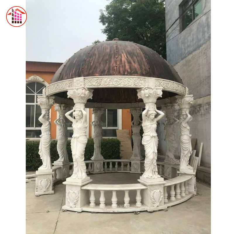 Cheap Gazebo Garden Gazebo Stone Garden Gazebos Marble 1premium Hand Carved Natural for Sale Outdoor Outdoor Promotion 1 Set