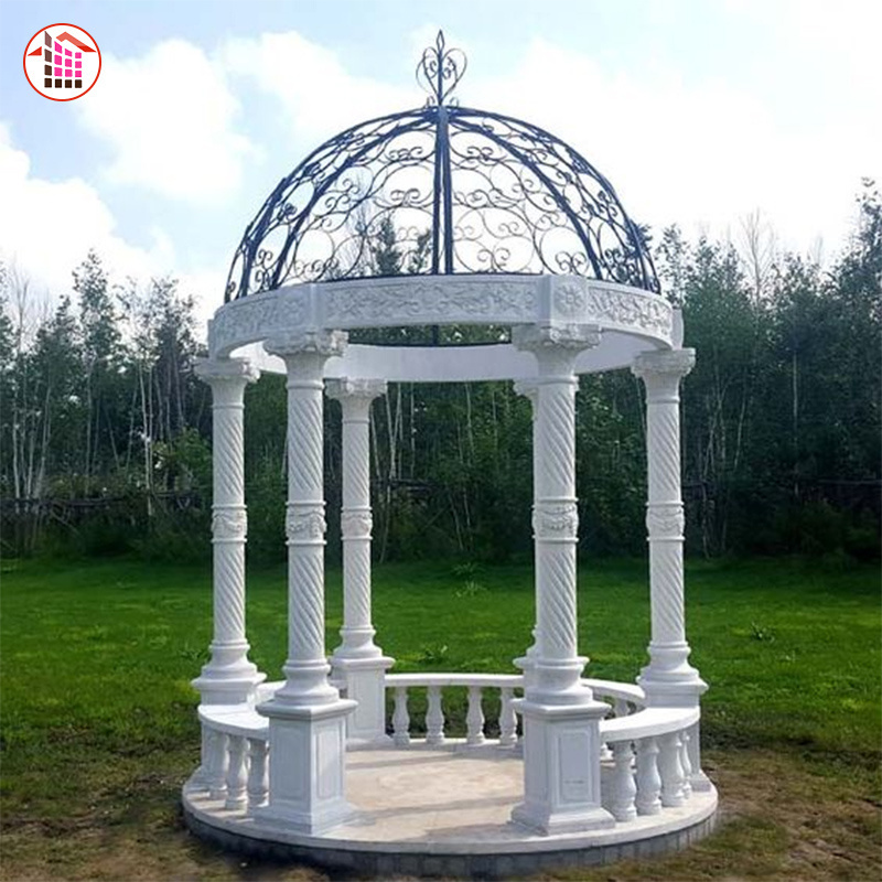 Cheap Gazebo Garden Gazebo Stone Garden Gazebos Marble 1premium Hand Carved Natural for Sale Outdoor Outdoor Promotion 1 Set