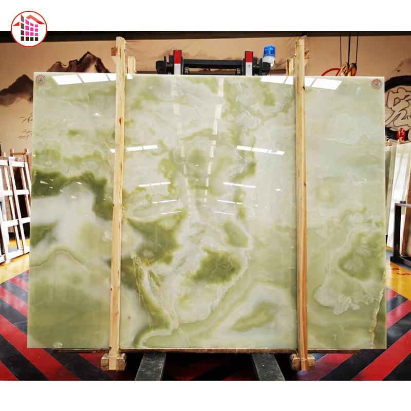 Green-Onyx withe gold veins Onyx Marble Jade Stone Slate Slab translucent marble onyx backlight Wall Panel Price Slab