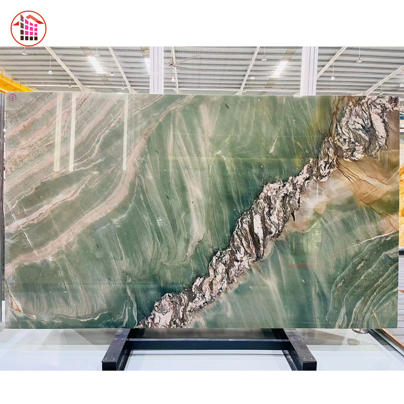 China factory price high quality luxury stone green onyx marble  wall panel and floor