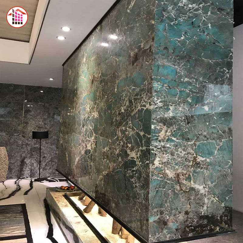 Amazonite Polished Quartzite Slab Slabs Polished Amazonite Table Top Quartzite Granite Green Granite Tile Exotic Stone Slabs 2.7