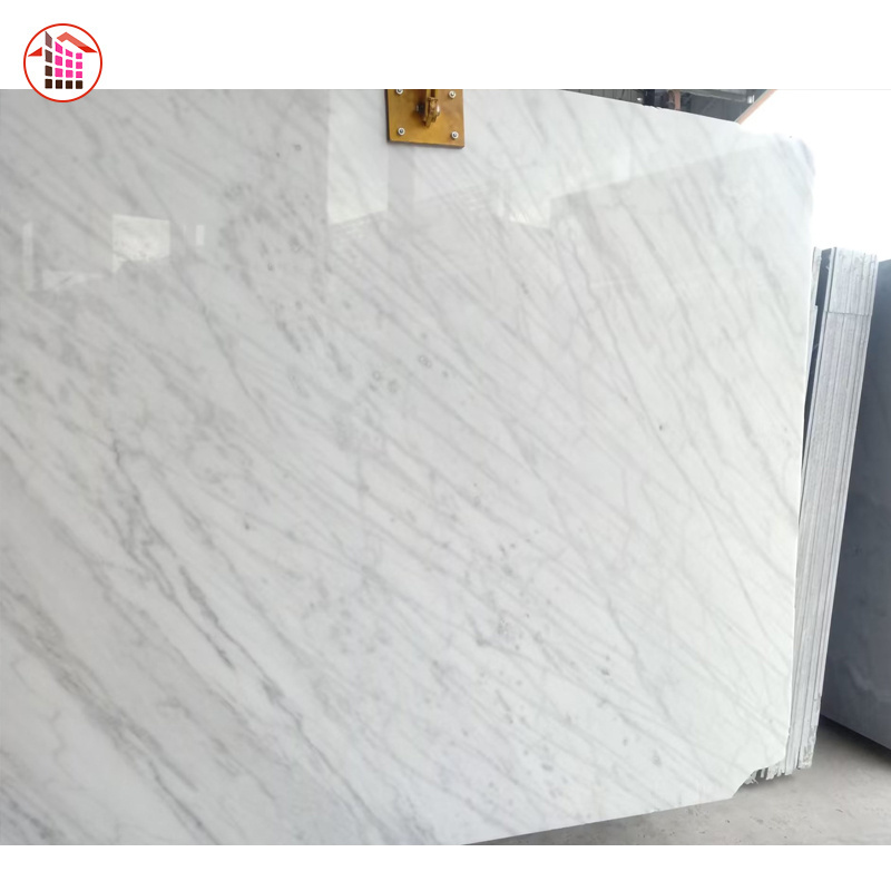 Cheap price china factory wholesale natural white marble with grey veins carrara crystal white marble for floor wall countertop