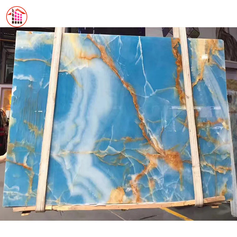 Onyx Slab Natural Jade Stones Onyx Slabs Blue Agate Blue Onyx Slabs