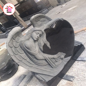 Wholesale Europe America Popular Customizing Heart Tombstone Design Angel Cemetery Headstones Monuments