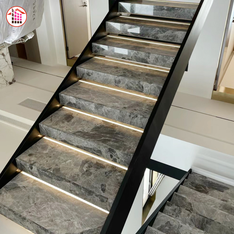 suspended stairs Indoor marble staircase Luxury Modern Home Decoration Floating  stairs natural marble Stairs