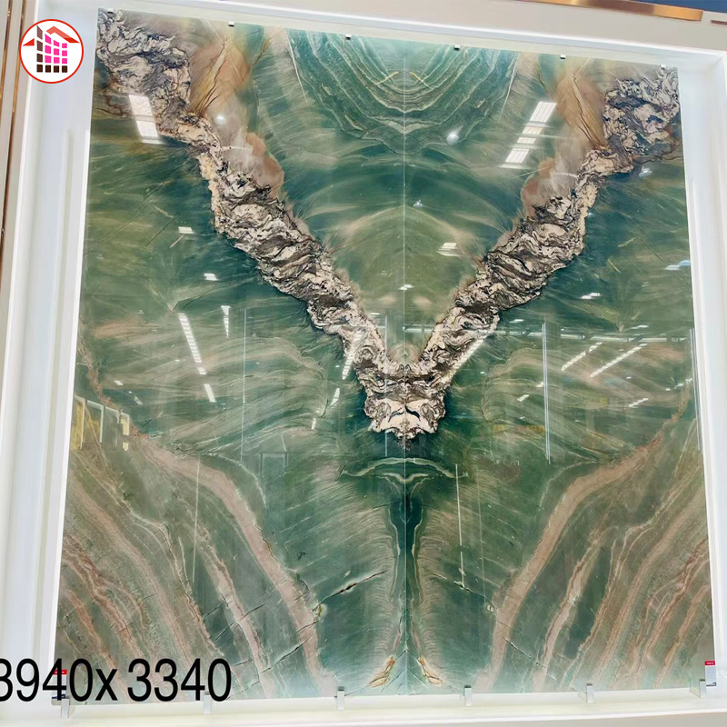 China factory price high quality luxury stone green onyx marble  wall panel and floor