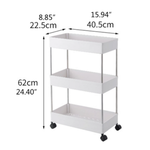 3 Tier/4 Tier Slim Storage Cart Mobile Shelving Unit Organizer Slide Out Storage Rolling Utility Cart Rack