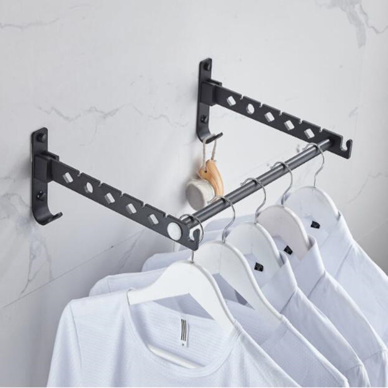 Aluminium alloy Indoor outdoor Expandable Wall Mounted Cloth Drying Stand Laundry Hanger foldable Clothes Dry Rack