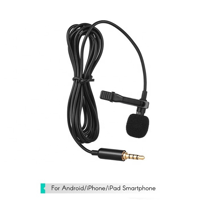 Mini Portable Hands-Free Wired Collar Clip Lapel Lavalier mini Microphone for Cell Phone Laptop Tablet Recording