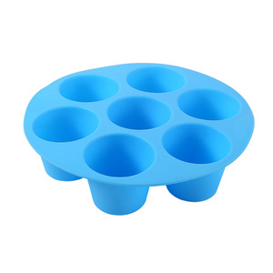 7 Cups Air Fryer Muffin Silicone Mold Round Nonstick Cupcake Pan Airfryer Tray For Microwave Oven Kitchen Accessories