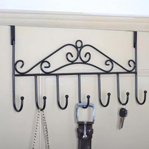 3 Colors Kitchen Bedroom 7-Hook Hanging Rack Holder Door Wall Hangers Bathroom Towel Hook Rack