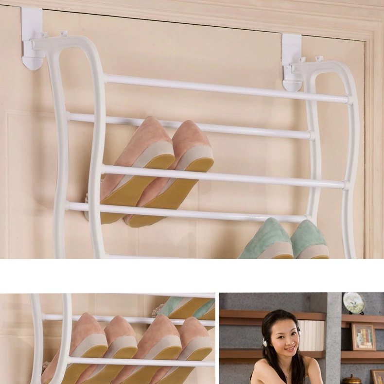 36 Pair Over Door Hanging Shoe Rack 12 Tier Shelf Organiser Storage Stand Multi-layer Easy Installation   For Living room