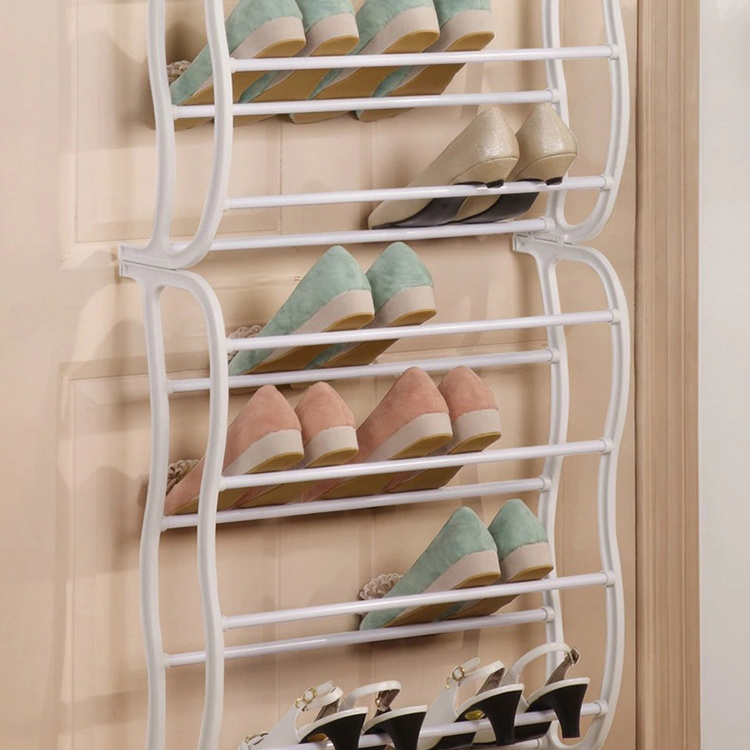 36 Pair Over Door Hanging Shoe Rack 12 Tier Shelf Organiser Storage Stand Multi-layer Easy Installation   For Living room