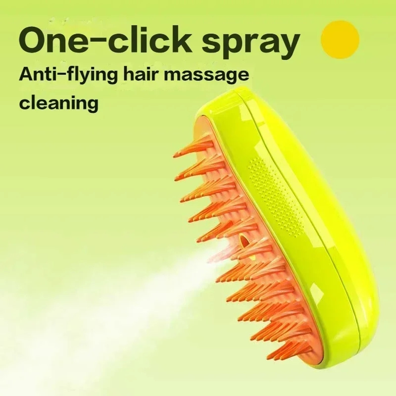 Gently Touch Massage Rub Cat Hair Removal Dog Grooming Triple Pet a Cat Steamy Brush Electric Spray