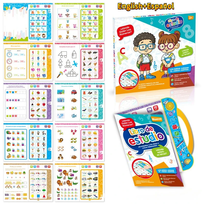 ABC Sound Electronic Speaking Libros Children Reading Musical Didactic Book Girl Boy English Spanish Voice Books Smart Toys