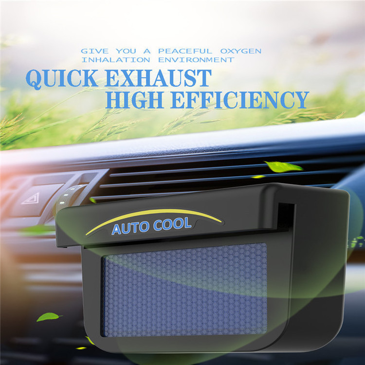 Cooling Exhaust Car Solar Fan Plastic Window Fan Black Auto Sun Power Cooler Auto Ventilator With Rubber Stripping