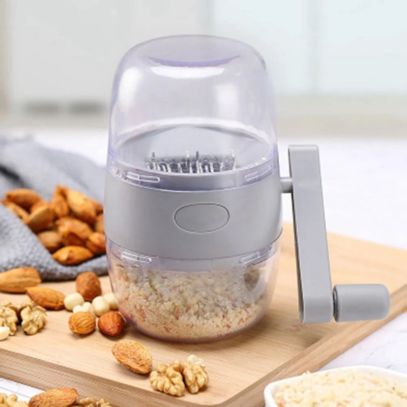 Hand Cranking Plastic Nut Grinder Dried Fruit Crusher Peanut Ginger Masher Garlic Chopper