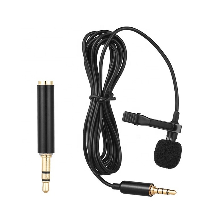 Mini Portable Hands-Free Wired Collar Clip Lapel Lavalier mini Microphone for Cell Phone Laptop Tablet Recording