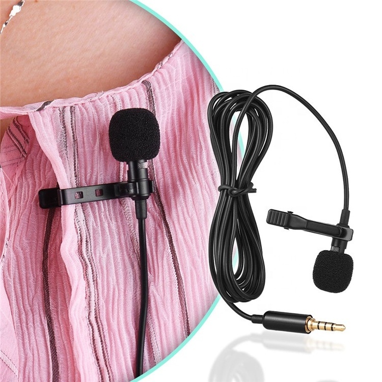 Mini Portable Hands-Free Wired Collar Clip Lapel Lavalier mini Microphone for Cell Phone Laptop Tablet Recording