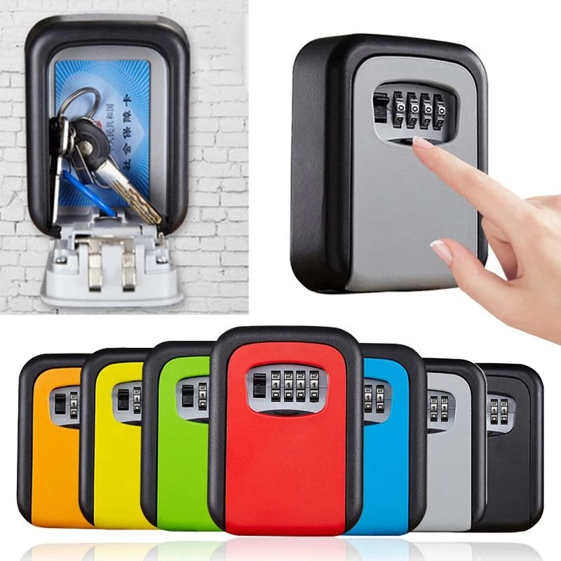 Wall Mount Key Storage Box 4 Digit Combination Password Security Code Secret Lock Organizer Home Key Safe Box Accessories