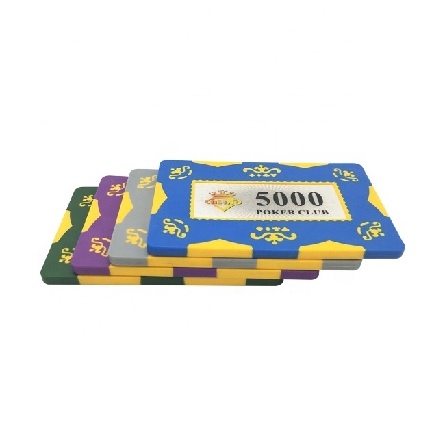 Customize Rectangular Shape Of Clay Plaque With Value Number Colorful Casino Chips From Poker Chip Manufacturers