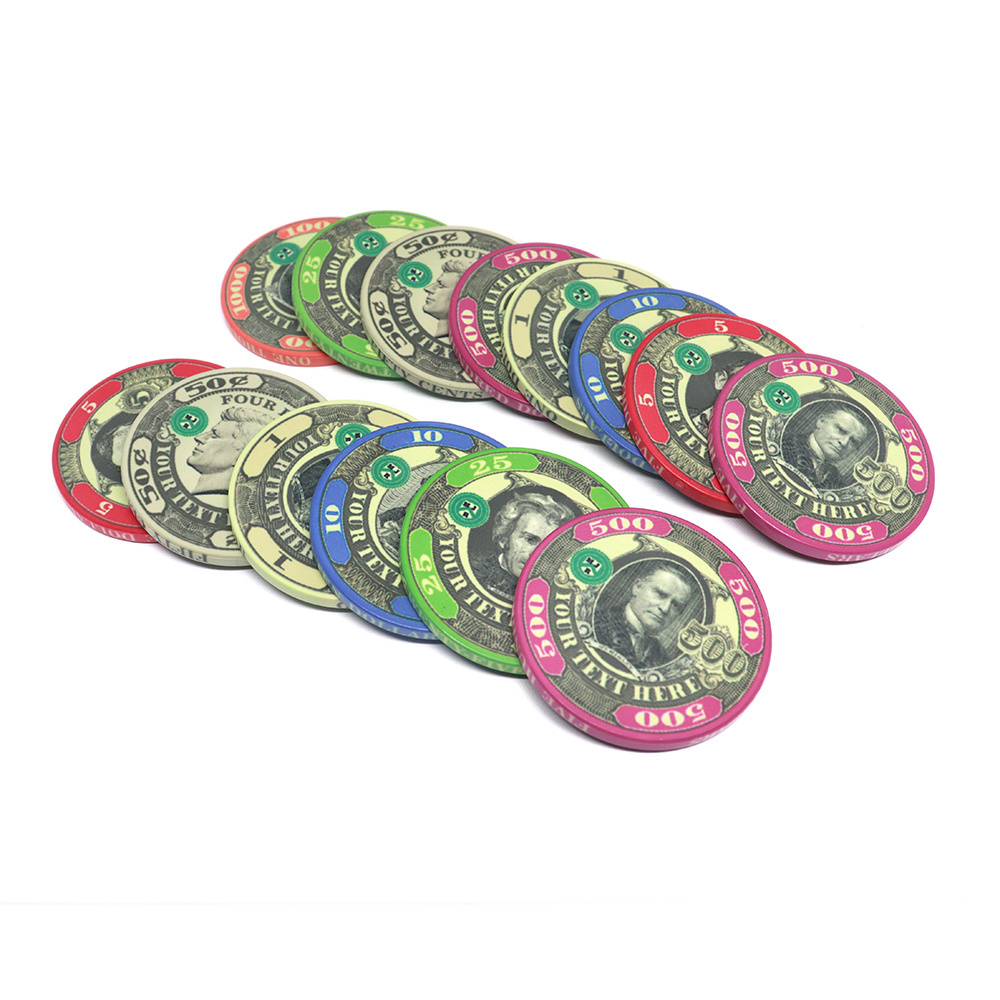 Wholesale 10g presidents poker chips US dollars 39 43 45 46 48.5 50 52 55mm custom cash value manufacture for casino table game