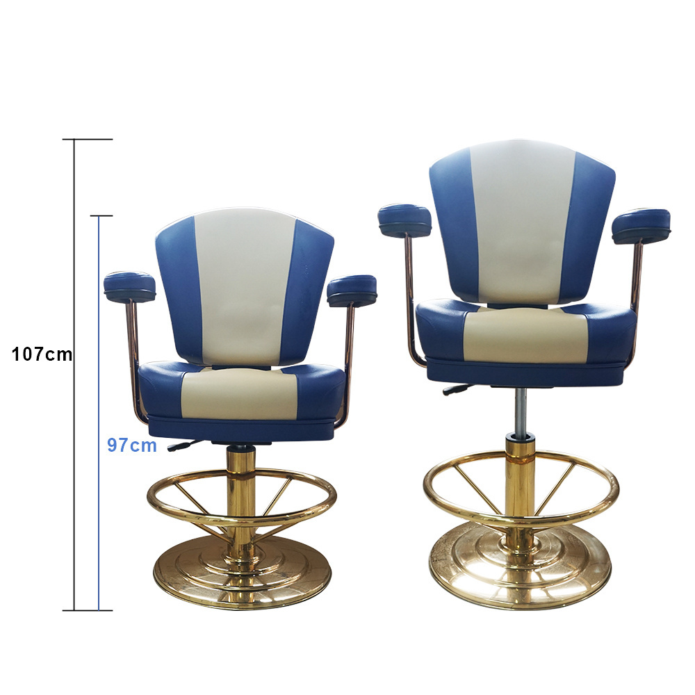 2024 Hot Sale Casino Bar Internet Cafe Gaming Chair Blue White PU Leather Lift Chair soft poker table chair set