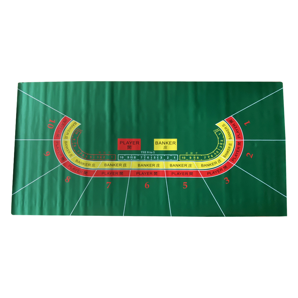 Customised Gambling Table mat  Rectangle 1.8m baccarat  Poker Mat Rubber foam Table Cloth 2mm Thickness  Casino Gambling Game