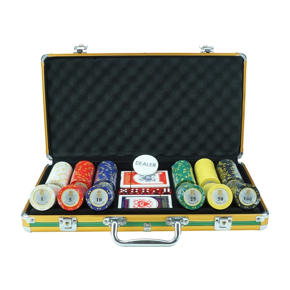 Factory custom 300 poker chips black aluminum case empty box without poker chips for storage poker chips