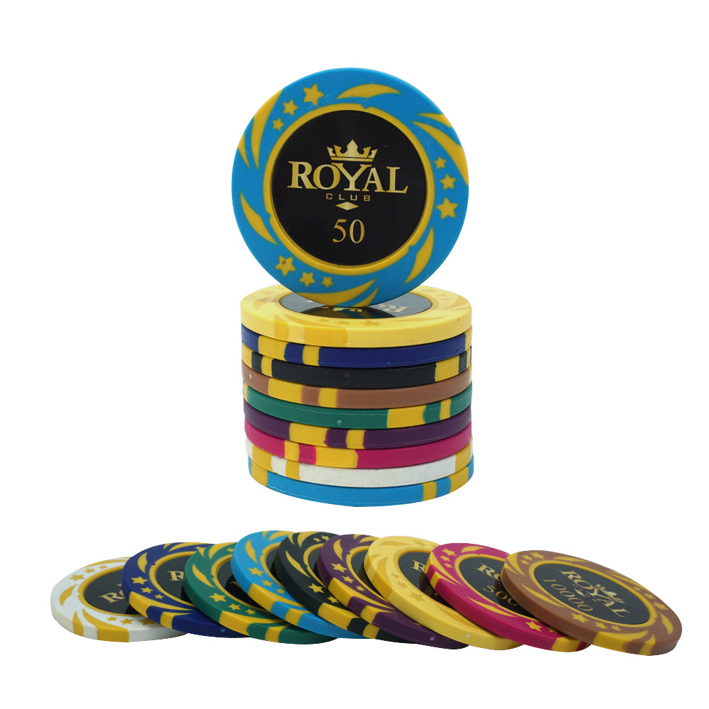 Wholesale low moq 14g clay roayl poker chips crown 40mm diameter with premium sticks custom design accept for casino gamblin