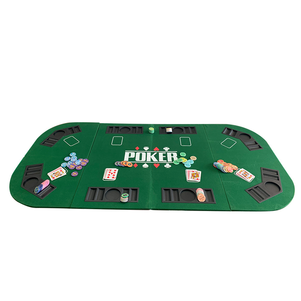 Premium 180*90 4 folding balckgack poker tablet op felt 8 seat top with backpack suppliers custom logo for casino gambling