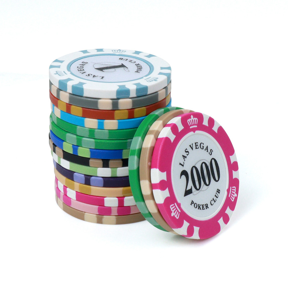 Factory Wholesale Customized 40mm Las Vegas Clay poker Chips Replaceable Chip Stickers Casino Cheap Clay Chips