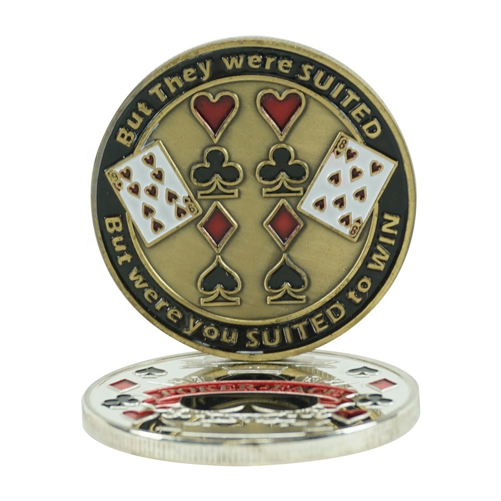 Casino Accessories Metal Plated Custom Round Corner Poker Chips Card Iron Plastic rear Wing Shoulder Guard For Sale