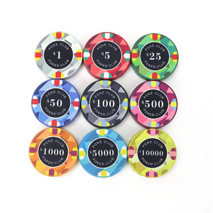 Free design sample 12g ceramic poker chips 43mm diameter antique texture surface custom logo casino play chips for poker room