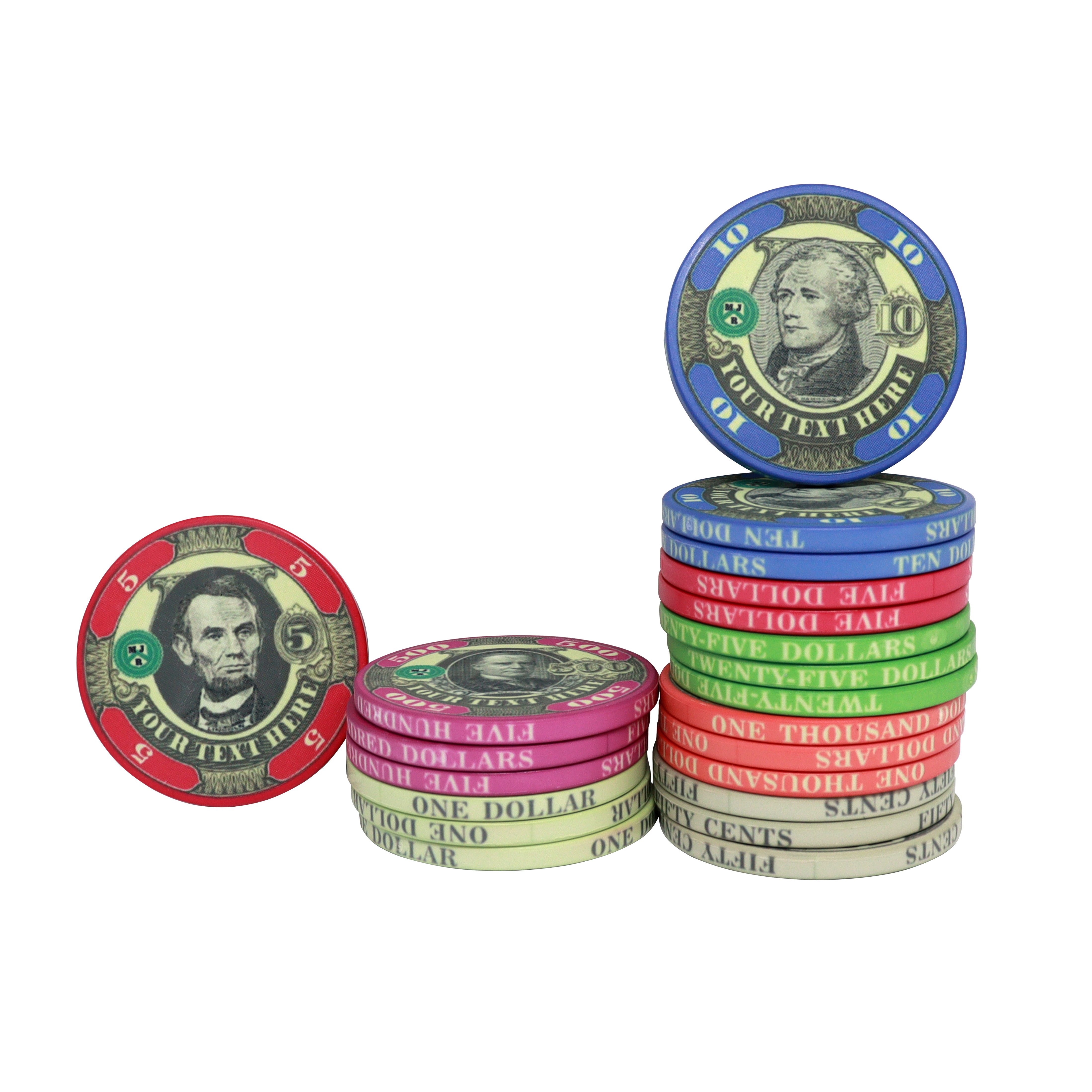 Wholesale 10g presidents poker chips US dollars 39 43 45 46 48.5 50 52 55mm custom cash value manufacture for casino table game