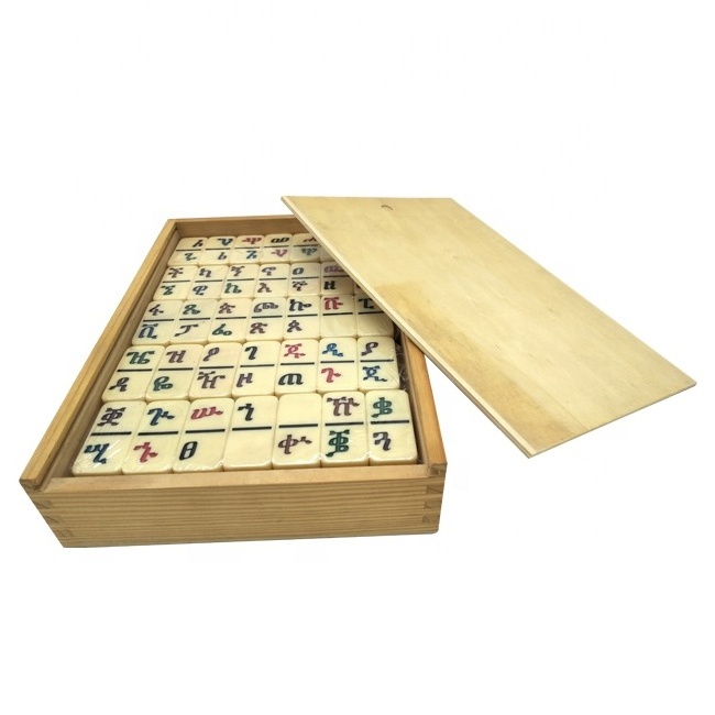 Mahjong Special Design Table gameDomino Blocks Game Set in Wooden Box From Professional Domino Factory