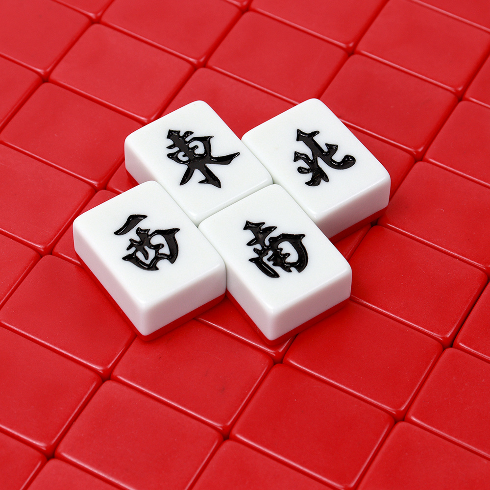 Manufacturer Chinese mahjong tiles sets 144pcs custom 30mm mold size with red white two-toned hight quality for casino games